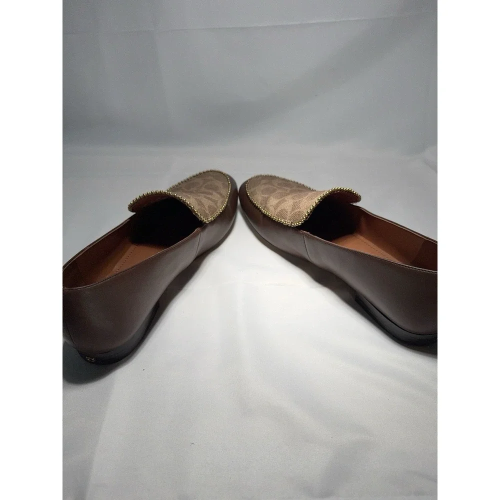 Coach Harper Beadchain Trim Leather Loafers Size 9.5 Women's Shoes‎ Msrp $500